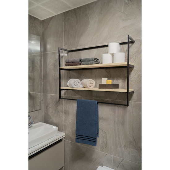 Metal Raflı Banyo Havluluk -