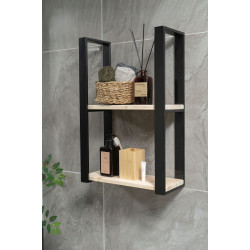 Ahşap 2 Raflı Banyo Havluluk