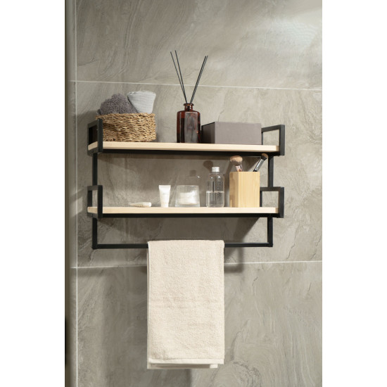 Raflı Banyo Havlu Askısı -