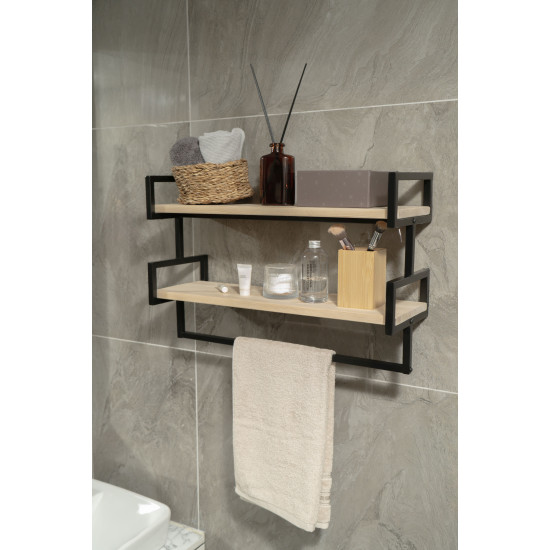 Raflı Banyo Havlu Askısı -