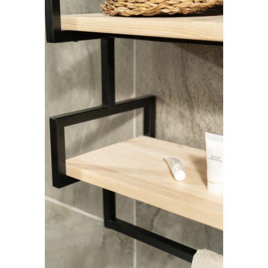 Raflı Banyo Havlu Askısı -