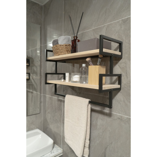 Raflı Banyo Havlu Askısı -